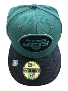 New Era 59Fifty Cap New York Jets Black Green 2021 Road Sideline Sz 7 5/8 NWT - Picture 1 of 7