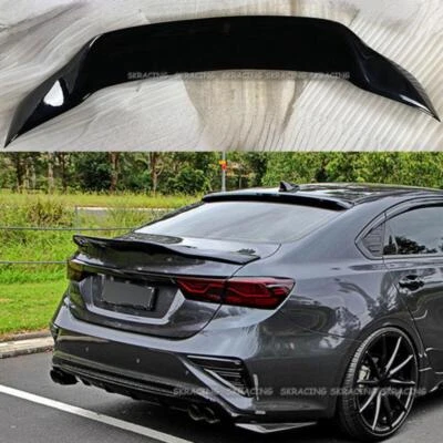 Fits Kia Forte K3 2019-2023 Gloss Black Rear Trunk Lip Spoiler Wing Bodykit - Image 1 of 4