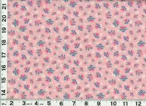 Light Red Roses White Flowers on Pink Flowers Quilting Sewing Fabric by Yard #a1 - Picture 1 of 1