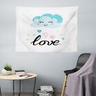 Smile Wide Tapestry Love Cursive Text and Clouds