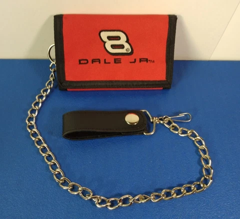 NASCAR *Dale Earnhardt Jr.*  Nylon Trifold Wallet W/ Chain and Leather Loop Cover