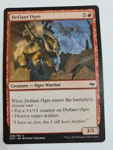 MTG Magic The Gathering Card Defiant Ogre Creature Ogre Warrior Red Fate Reforge - Picture 1 of 2