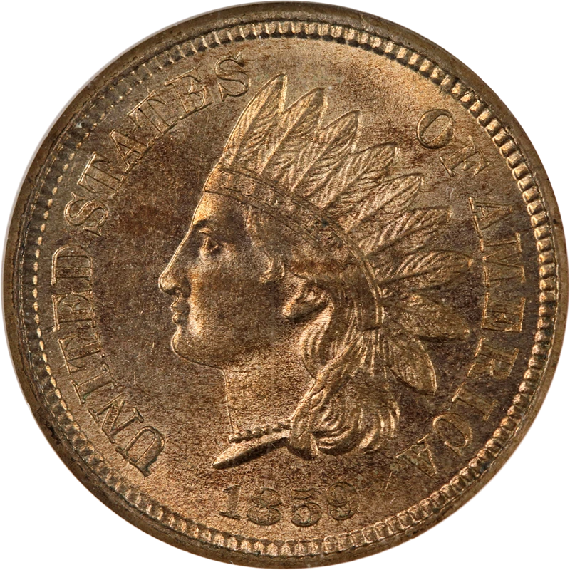 1859 Indian Cent NGC MS65 Superb Eye Appeal Strong Strike - Image 1 of 4