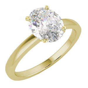 1.02 Ct Oval Cut VS1/E Solitaire Diamond Engagement Ring 14K Yellow Gold - Picture 1 of 6