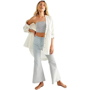 Jeans Free People We The Free Youthquake Crop svasati in blu candeggina taglia 26 - Foto 1 di 11