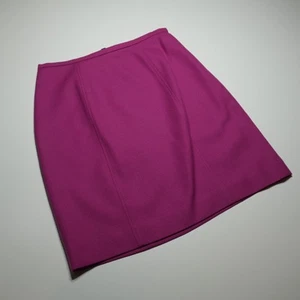 Classiques Entier Pencil Skirt Womens 8 Dark Fuchsia 100% Wool Tailored Gorgeous - Picture 1 of 15