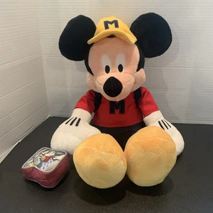 Mickey Mouse Plush Back to School Disney Store 18" Lunch Box Back Pack Stuffed - Picture 1 of 7