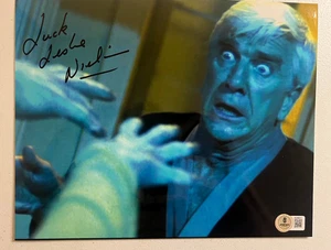Leslie Nielsen Signed 8x10 Photo Creepshow Autograph Auto Beckett BAS - Picture 1 of 3
