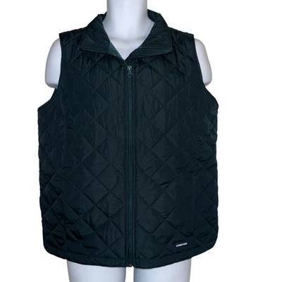 LEER NUEVO CON ETIQUETAS Chaleco Lands End Mujer De Gran Tamaño M 10-12 Verde Acolchado Repreve Bolsillos Foto 1 de 4