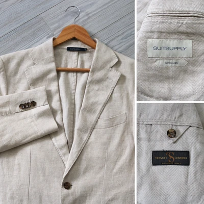 Blazer SUITSUPPLY x Tessuti di Sondrio 40R para hombre arena habana mezcla de algodón y lino Foto 1 de 4