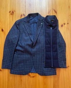 L.B.M. Abrigo de lana de lujo forro blazer chaqueta azul para hombre talla: 52 - Imagen 1 de 14