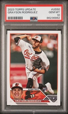 2023 Topps Update Series #US50 Grayson Rodriguez (RC) - PSA 10 - Image 1 of 2