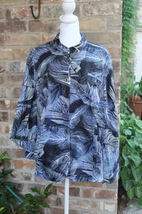 Chico's Größe 3 Winter Feder Flieder Iris 100 % Baumwolle Druckknopfverschluss Jacke Neu mit Etikett - Bild 1 von 12