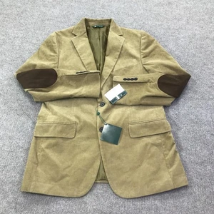B by Brooks Brothers Blazer Mens 40R Tan Corduroy Suede Elbow Patches Sport Coat - Picture 1 of 18