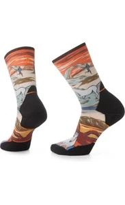 Smartwool Men's Athlete Edition Run Trail Magic Crew Print Multi Color M - Picture 1 of 6