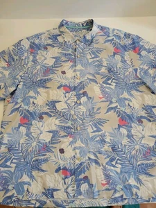 Tommy Bahama The Coconut Point Size 3XL Blue Short Sleeve Button Down Shirt - Picture 1 of 9