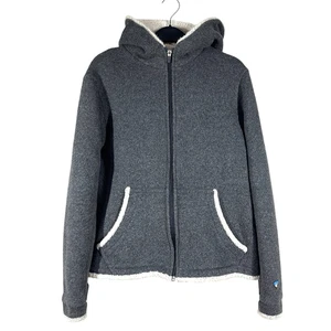 Kuhl Alfpaca Fleece Full Zip Hoodie Jacket Womens M Gray Sherpa Hike Outdoor - Picture 1 of 8