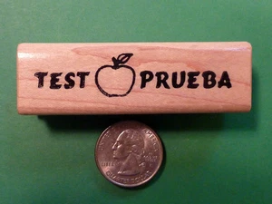 Test / Prueba, Spanish/English Bilingual Teacher's Stamp - Picture 1 of 2