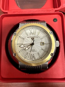 Men's Swiss Legend Swiss Automatic 18 Jewels Watch With Rubber Strap & Spinner - Picture 1 of 10