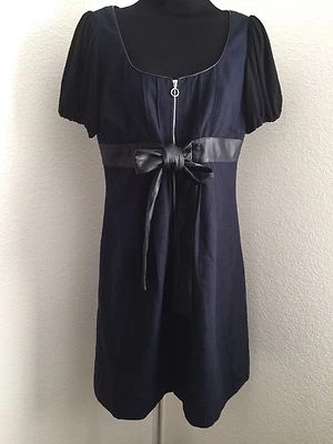 Phoebe Couture Vestido de Lana Cuero Cinturón Cremallera Vestido con Bolsillos Forrados Talla 8 Otoño Foto 1 de 4