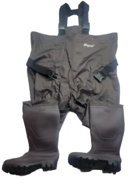 Oxyvan Men's Sz 50x33 Chest Waders with Boots Sz 11 Nylon/PVC Fishing Brown - Image 1 of 4