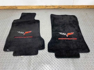 05-10 Chevy Corvette C6 Pair LH&RH Floor Cloth Floor Mats (Black 19i) See Notes - Picture 1 of 15