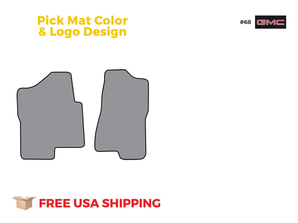 FITS 2001-2003 GMC Sierra 1500 HD Reg Cab Floor Mat 2pc Cutpile Foto 1 de 3