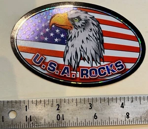 USA Rocks American Flag Eagle Sticker - Picture 1 of 2