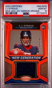 /249 PSA 10 RC CJ Stroud 2023 Certified Rookie Patch Orange Mirror Holo POP 2 - Picture 1 of 3