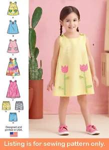 SCHNITTMUSTER Nähen Mädchen Kleidung Kleidung Kleid Shorts Tank Top Kleinkind leicht 9318 - Bild 1 von 3