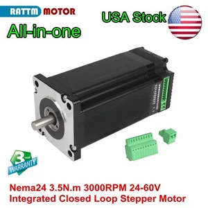 【USA】Nema24 Integrated Closed Loop Stepper Motor Driver 3.5N.m 3000rpm 24-60V DC - Picture 1 of 9