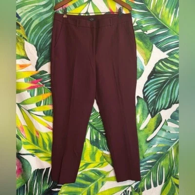 Pantalones de otoño plisados rojos oscuros ajustados al tobillo White House Black Market 14 de trabajo Foto 1 de 4