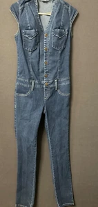 Vintage Andrea Jeans ärmellos blau Denim Jumpsuit Small Y2K, 90er - Bild 1 von 9