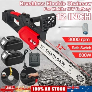 12'' Brushless Wood Cutting Saw Chainsaw Handle Battery Charger For Makita 18V - Picture 1 of 18