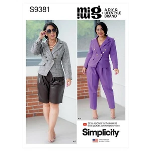 SIMPLICITY 9381 LINED JACKET TROUSERS SHORTS Sewing Pattern Sizes 10-18 & 20-28 - Picture 1 of 8
