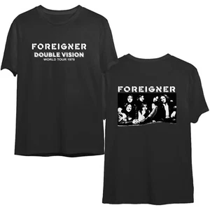 Vtg 1978 Foreigner Double Vision World Tour Band Double Sided T Shirt - Picture 1 of 4