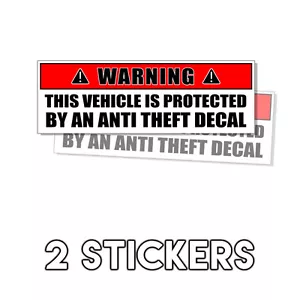 WARNUNG Dieses Fahrzeug ist durch einen Anti-Diebstahl-Aufkleber Sticker geschützt 2 Stück DND - Bild 1 von 2