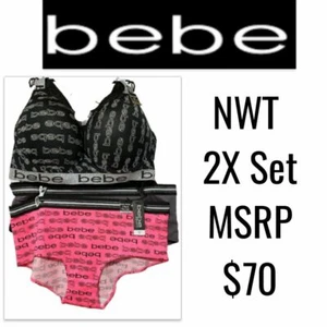 NWT Bebe Sport Bra and Underwear Bundle / Set Plus Size 2X - Picture 1 of 11