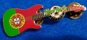 LISBON PORTUGAL PORTUGUESE FLAG SOCCER FOOTBALL FENDER GUITAR Hard Rock Cafe PIN - Picture 1 of 1