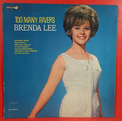 BRENDA LEE TOO MANY RIVERS LP 1965 MONO ORIGINAL PRESS NICE CONDITION VG/VG+!! - Image 1 of 4