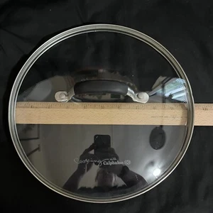 Cooking With Calphalon 9.75” Glass Pot/Pan Lid Black Silicone Grip - Picture 1 of 12