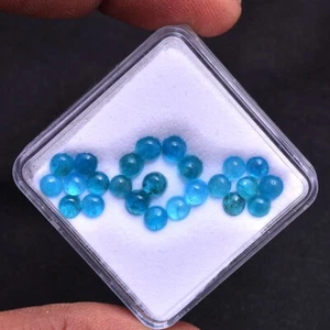 24 Pcs Natural Apatite Untreated 4mm Round Cabochon Glossy Loose Gemstones Lot - Picture 1 of 4