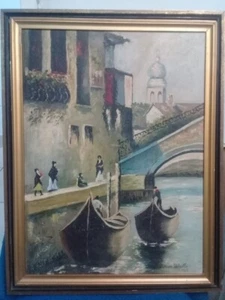 Maurice Utrillo - Oil Canvas " In the style" Unique / Signed - Picture 1 of 9