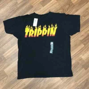 NWT Ring of Fire Trippin Fire Men’s Black T-Shirt Size Large - Picture 1 of 6