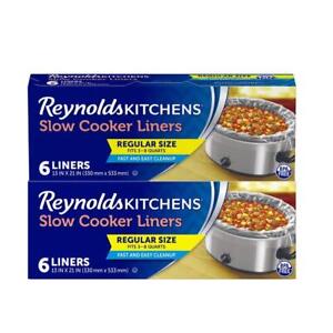 Reynolds Kitchens Slow Cooker Liners Regular (Fits 3-8 Quarts) 6 Count (Pack ...