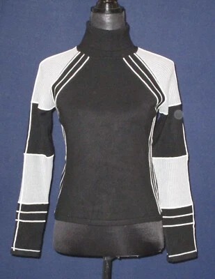 Suéter de cuello alto YUKA T3 grande negro gris blanco para mujer Foto 1 de 4