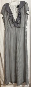 Mono Gabby Skye para mujer talla 14 a rayas pierna ancha con volantes cuello en V cremallera trasera - Imagen 1 de 12