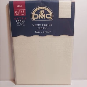 DMC Needlework Fabric 14ct Aida Extra Large 20x30 inch DMC Ecru NEW - Picture 1 of 4