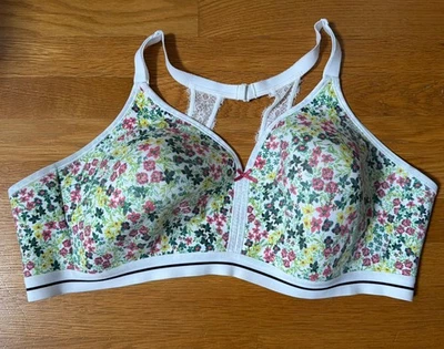 Sutiã CACIQUE 48D floral moldado leve forrado mistura de poliéster sem fio #4219 - Imagem 1 de 4