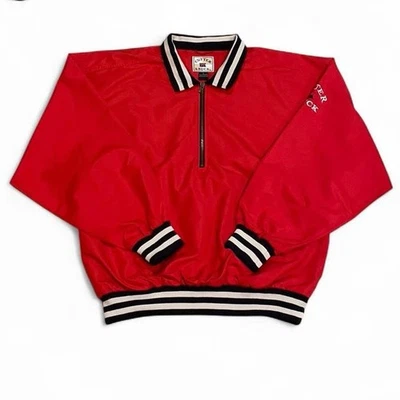 Cutter &Buck Red 1/4 Zip Pullover Cuffed Bomber Jacket VTG 90s Golfing Sz Small - Image 1 of 4